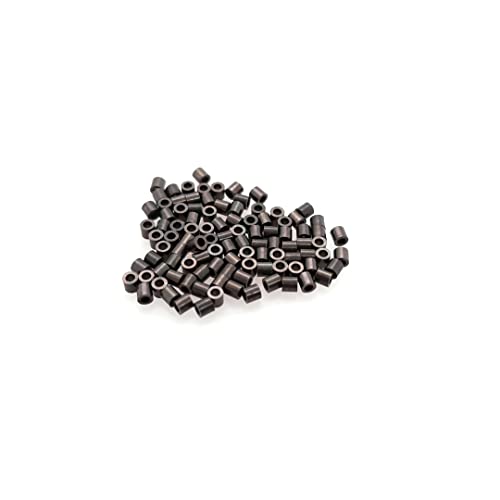 100pcs Gunmetal Finish Copper Tube Crimp Beads, 2 X 2MM