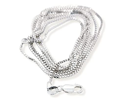 925 Sterling Silver Very Thin 0.7mm Box Chain Necklace Made in ITALY