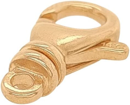 12.1MM 14K Solid Yellow Gold Teardrop Swivel Lobster Clasp Swiveling Ring with Closed Ring Tangle-Free Made in Italy