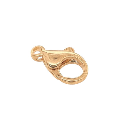 14K Solid Yellow Gold Teardrop Lobster Clasp with Ring