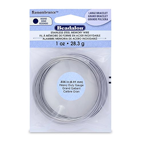 Beadalon Remembrance Memory Wire - Stainless Steel Pre-Formed Coiled Wire in Ring, Bracelet, Necklace Size for Jewelry Making, Crafts, Hobbies