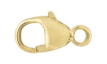 14K Solid Yellow Gold Teardrop Lobster Clasp with Ring