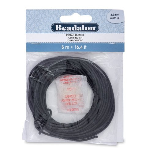 Beadalon Indian Leather 2.0mm Black, 5-Meter