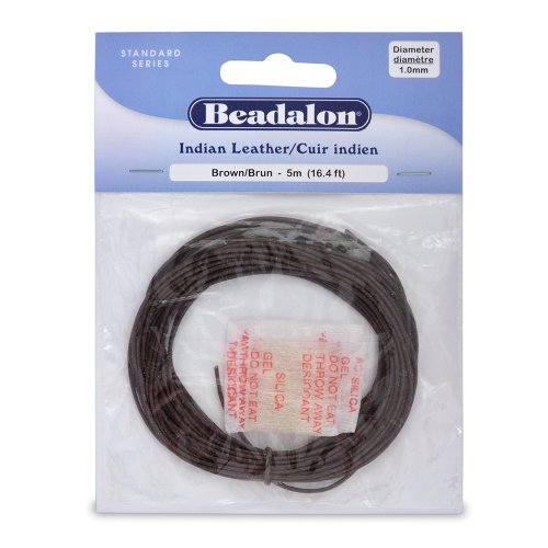 Beadalon Indian Leather 1.0mm Brown, 5-Meter