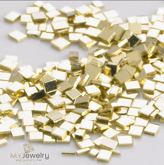 14K Yellow Gold Chip Solder 1 x 1mm (0.25 DWT ~102 pcs) Made in USA