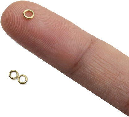 Solid 14K Yellow Gold Open Jump Rings 22 Gauge 2 pcs by Filofly