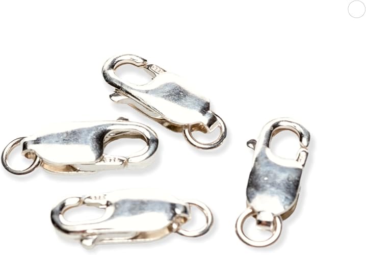 925 Sterling Silver Oval Lobster Clasp with Ring