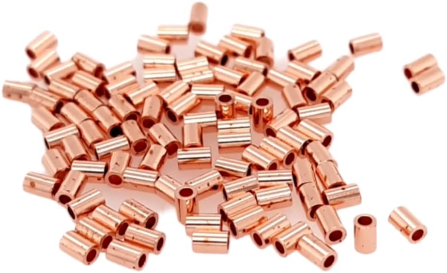 100pcs Copper Tube Crimp Beads, 3 X 2MM