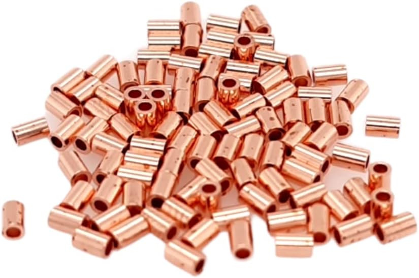 100pcs Copper Tube Crimp Beads, 3 X 2MM