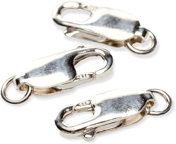 925 Sterling Silver Oval Lobster Clasp with Ring