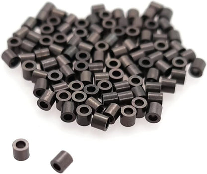 100pcs Gunmetal Finish Copper Tube Crimp Beads, 2 X 2MM