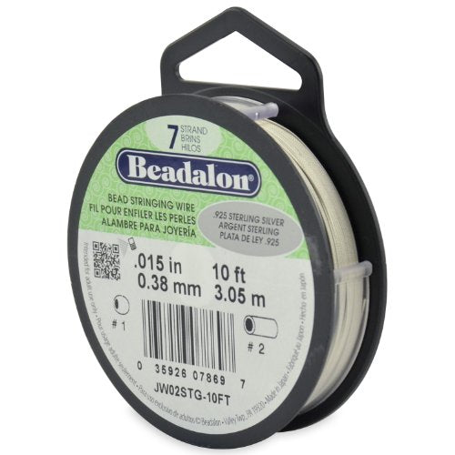 Beadalon 7 Strand Bead Stringing Wire, 0.925 Sterling Silver Wire, 10 ft / 3.1 m