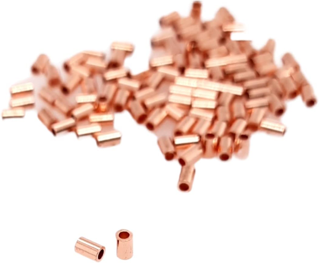 100pcs Copper Tube Crimp Beads, 3 X 2MM