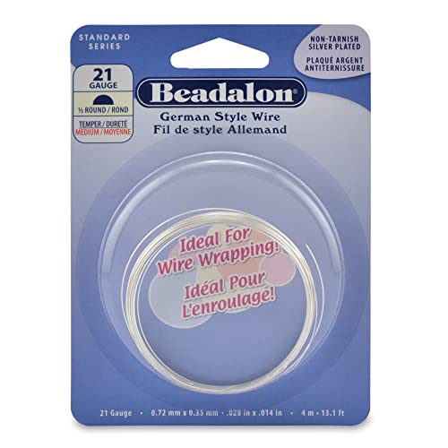 Beadalon German Style Wire, Half Round