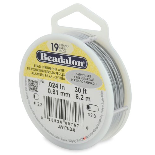 Beadalon 19 Strand Bead Stringing Wire Copper, Silver, Gold Colors - Beading & Jewelry Making Supplies, Flexible Stainless Steel Nylon Coated Thin String for Bracelets & Necklaces