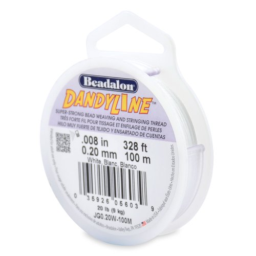 Beadalon DandyLine 0.20 mm (0.008") White 100 m (328 ft) Braided Beading Thread