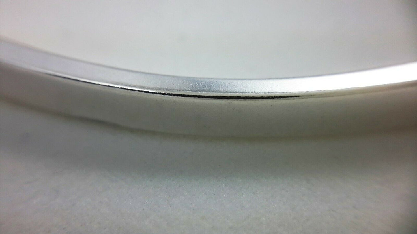 Flat Cuff Bracelet, 925 Sterling Silver, 4 x 2 mm Blank Plain Bangle .16" x .08"