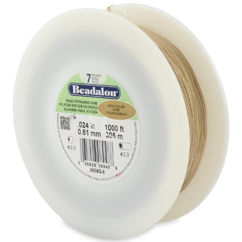 Beadalon 7-Strand 0.024" (0.61 mm) 1000 ft (305 m) Gold Color Bead Stringing Wire