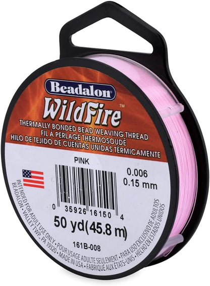 Beadalon Wildfire Bead Weaving Thread - Strong Thin Beading & Jewelry Making for Loom Beadwork, Waist Beads, Beading String for Seed Beads