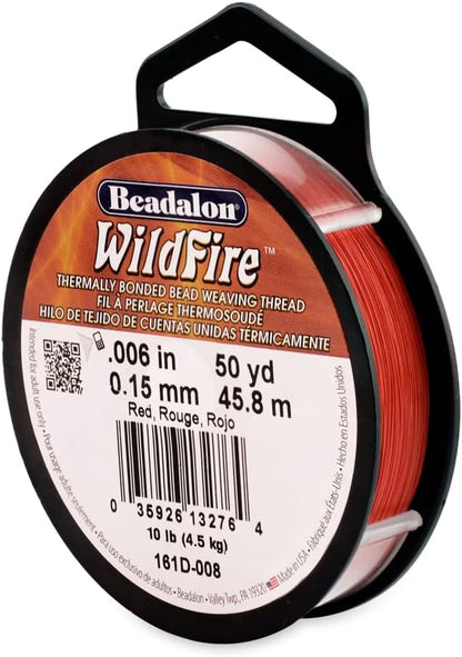 Beadalon Wildfire Bead Weaving Thread - Strong Thin Beading & Jewelry Making for Loom Beadwork, Waist Beads, Beading String for Seed Beads