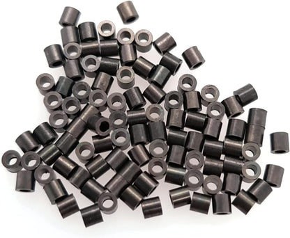 100pcs Gunmetal Finish Copper Tube Crimp Beads, 2 X 2MM