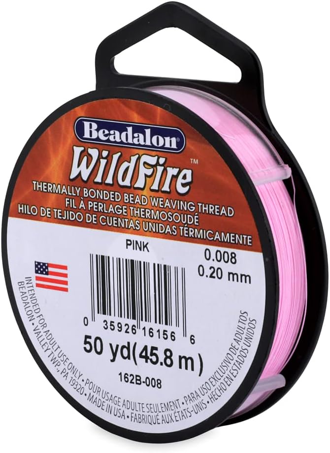 Beadalon Wildfire Bead Weaving Thread - Strong Thin Beading & Jewelry Making for Loom Beadwork, Waist Beads, Beading String for Seed Beads