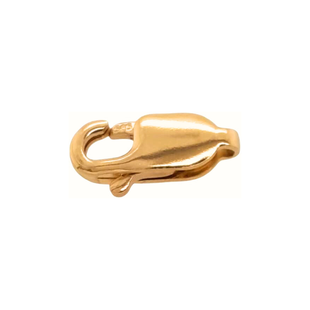 14K Solid Yellow Gold Oval Lobster Clasp Made in Italy