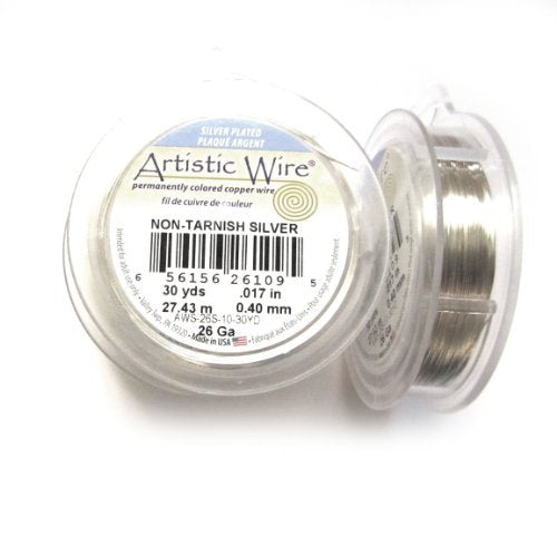 Artistic Wire 26 Gauge Silver Plated Non-Tarnish Silver Wire 30Yards