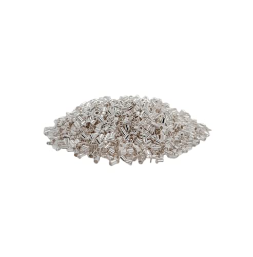 700pcs Silver Plated Brass Tube Crimp Beads, 3 X 2.5MM,