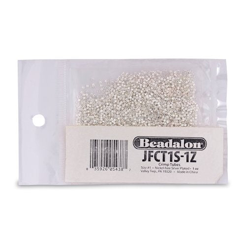 Beadalon Crimp 1.3 mm Tube, Silver Plated