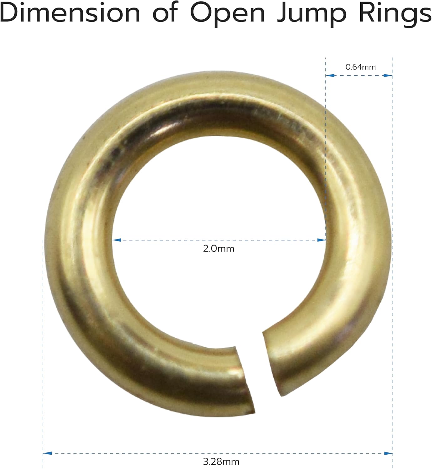 Solid 14K Yellow Gold Open Jump Rings 22 Gauge 2 pcs by Filofly