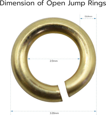 Solid 14K Yellow Gold Open Jump Rings 22 Gauge 2 pcs by Filofly