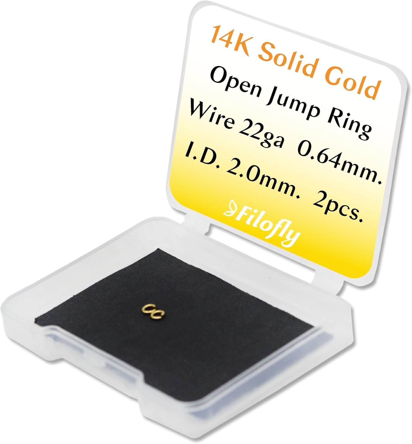 Solid 14K Yellow Gold Open Jump Rings 22 Gauge 2 pcs by Filofly