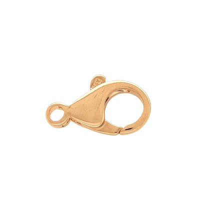 14K Solid Yellow Gold Teardrop Lobster Clasp with Ring