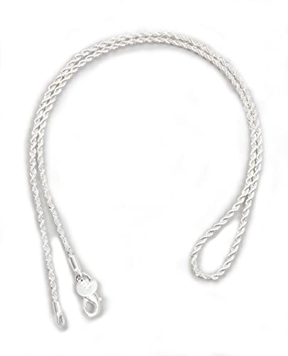 925 Sterling Silver Plated Necklace 2mm Rope Chain 16 18 20 22 24 30 36 Inches