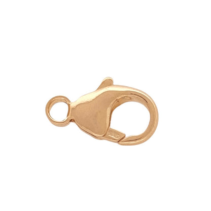 14K Solid Yellow Gold Teardrop Lobster Clasp with Ring