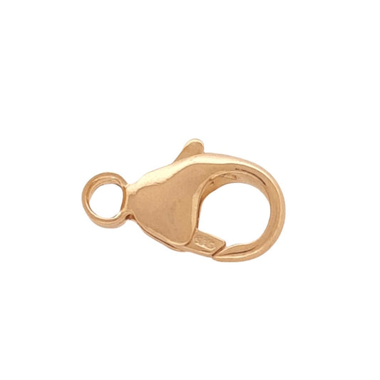 14K Solid Yellow Gold Teardrop Lobster Clasp with Ring