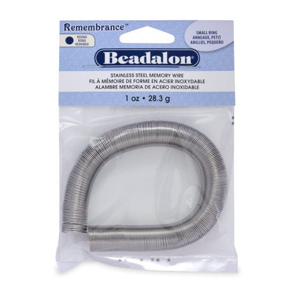 Beadalon Remembrance Memory Wire - Stainless Steel Pre-Formed Coiled Wire in Ring, Bracelet, Necklace Size for Jewelry Making, Crafts, Hobbies