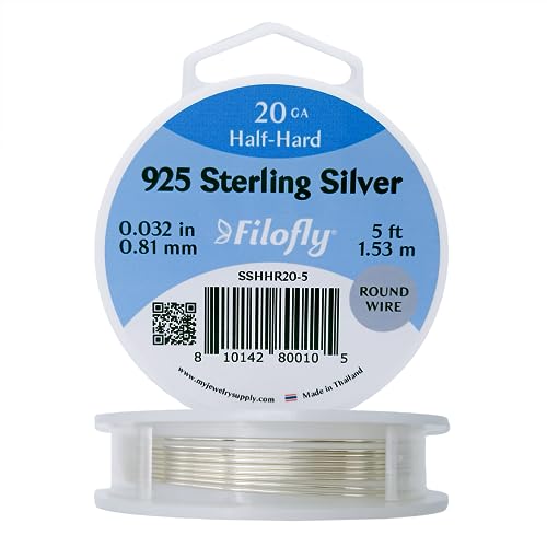 Filofly, 925 Sterling Silver, Half Hard, Round Wire