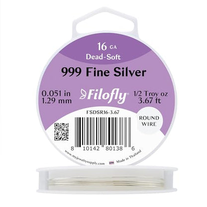 Filofly, 999 Fine Silver, Dead Soft, Round Wire