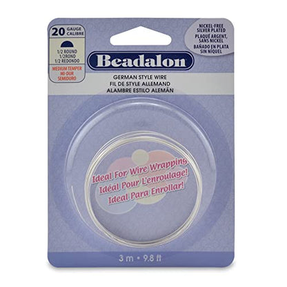 Beadalon German Style Wire, Half Round