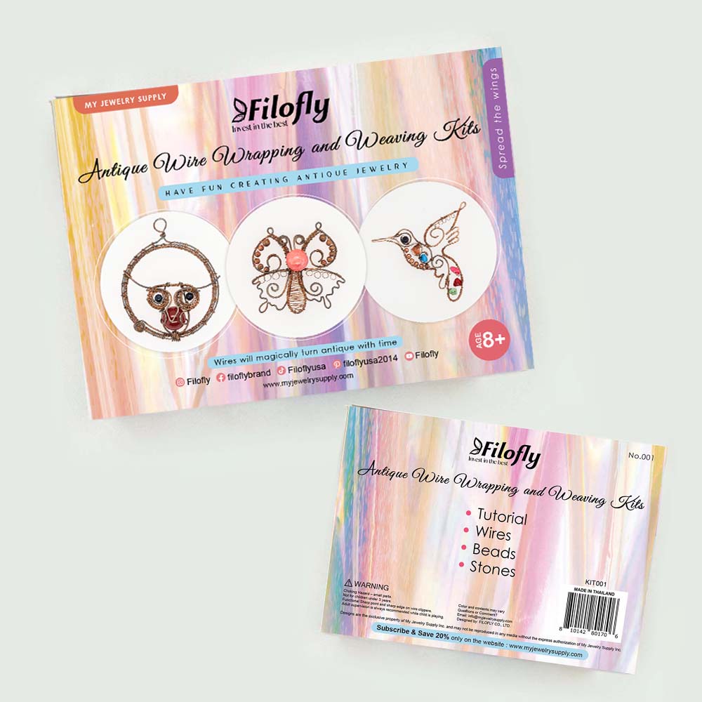 Filofly Antique Jewelry Wire Wrapping and Weaving Kits Tutorial DIY Jewelry Making Gift Beads Stones Wrapping Spread The Wings Series No.001