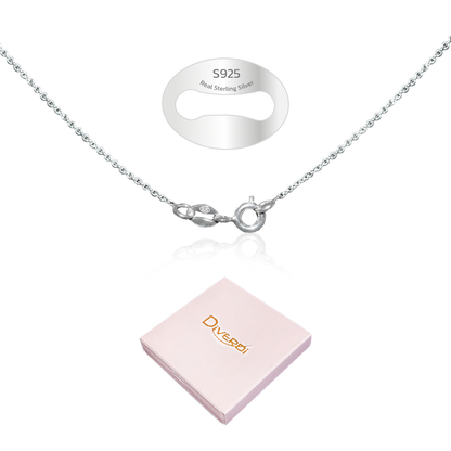 Diverdi Thin Solid 925 Sterling Silver Chain Necklace 1.1mm, 14 16 18 20 22 24 Inch, Cable Chain, Anti-tarnish, Hypoallergenic, Includes Gift Box, Strong Dainty Chain for Women, Made in Thailand