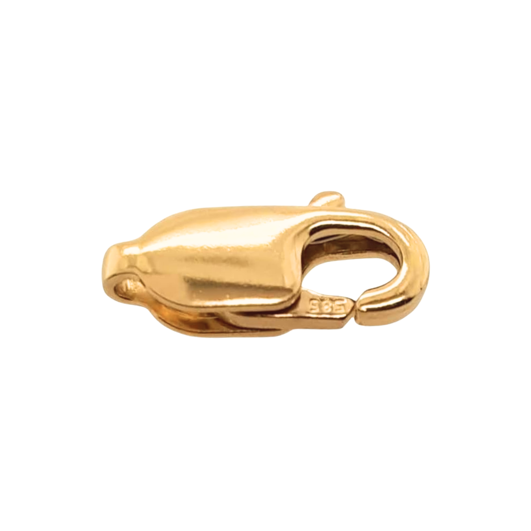 14K Solid Yellow Gold Oval Lobster Clasp Made in Italy