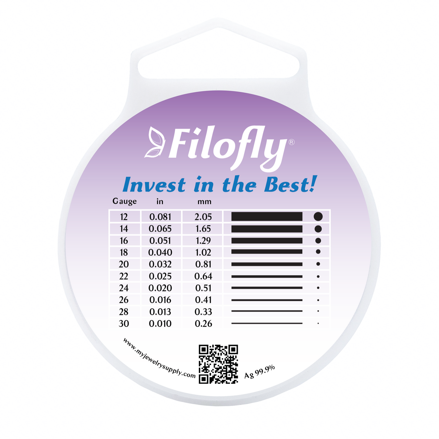 Filofly, 999 Fine Silver, Dead Soft, Round Wire