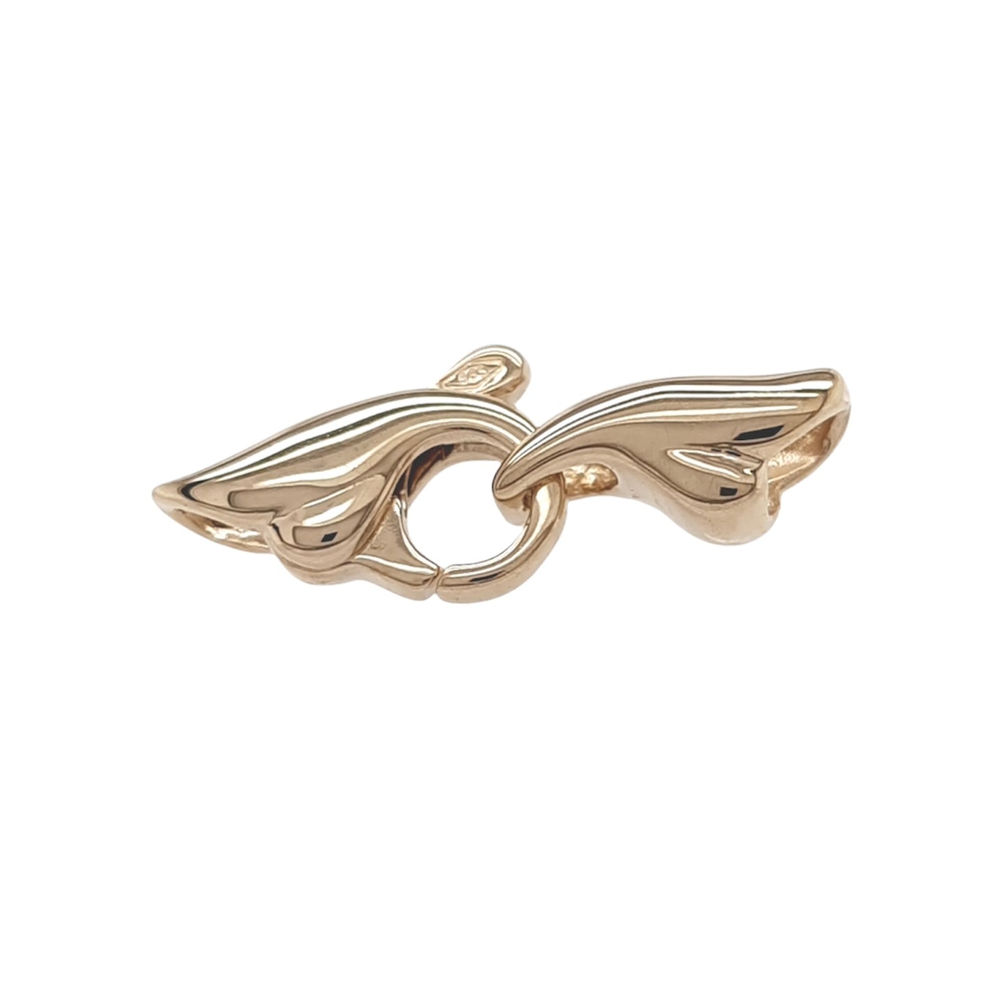 16.8MM 14K Solid Yellow Gold Wave Lobster Clasp for Bracelet Necklace Spring Operated Closure Made in Italy