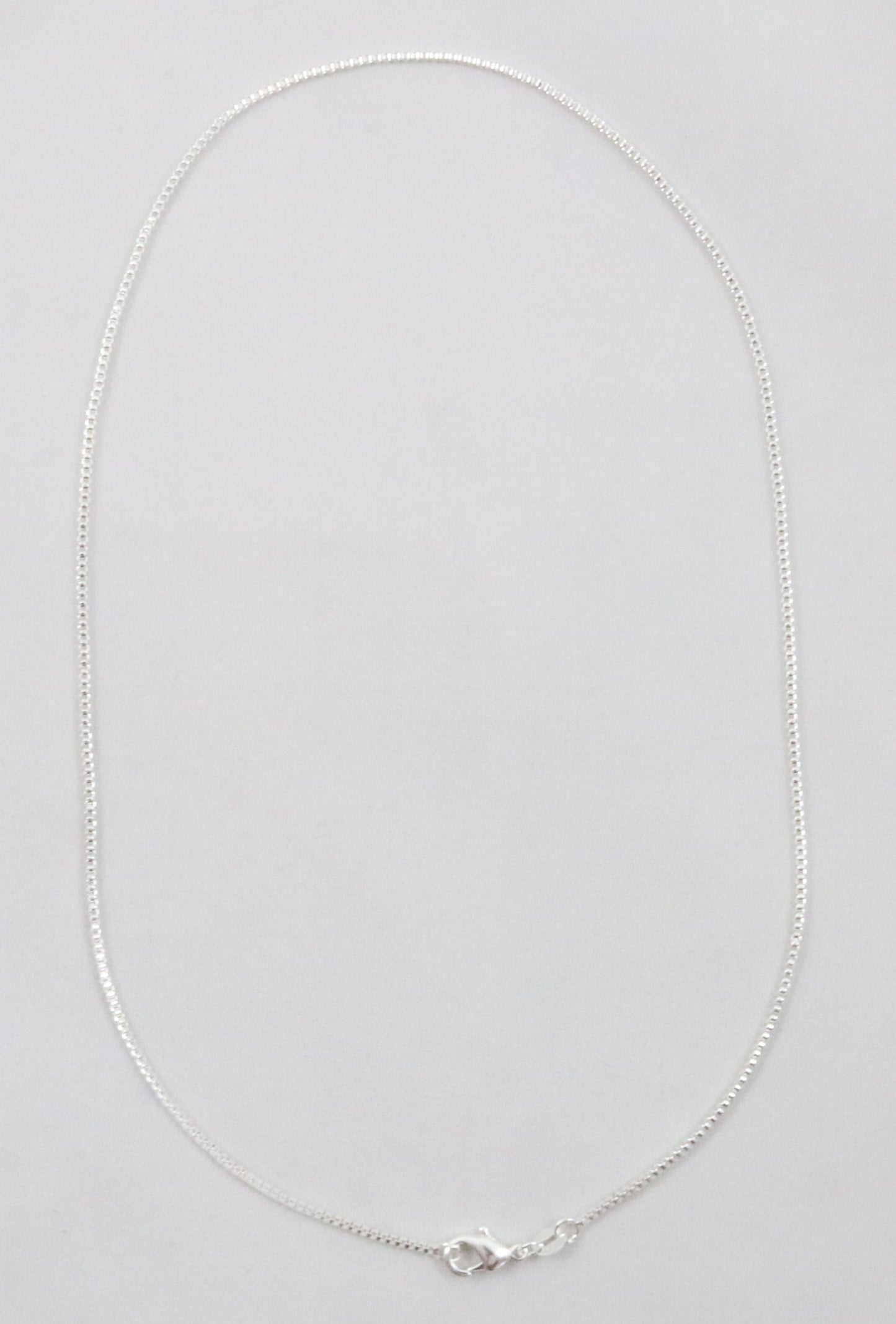 925 Sterling Silver Plated Necklace Box Chain 1.0mm 16 18 20 22 24 30 36 Inches