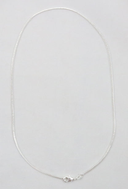 925 Sterling Silver Plated Necklace Box Chain 1.0mm 16 18 20 22 24 30 36 Inches