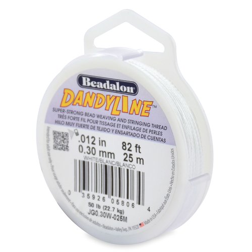 Beadalon DanyLine 0.30 mm (0.012") White 25 m (82 ft) Braided Beading Thread