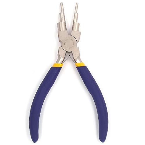 6-in-1 Bail Making Pliers Looping Pliers 6 Step Loop sizes 2 - 9mm Carbon Steel Double Leaf Spring Jewelry Making Supplies